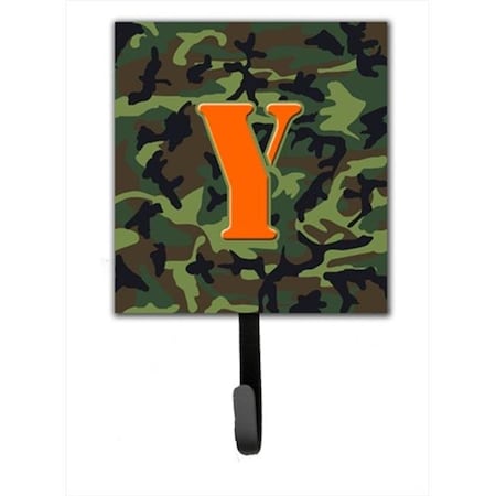 Carolines Treasures CJ1030-YSH4 Letter Y Initial Monogram - Camo Green Leash Holder Or Key Hook